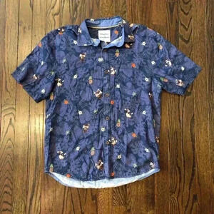 Tommy Bahama Disney Collection Men’s S Silk-Blend Hawaiian Mickey/Minnie Shirt